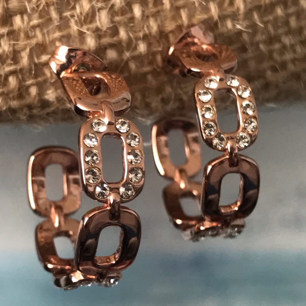 Coach rose gold hoop earrings